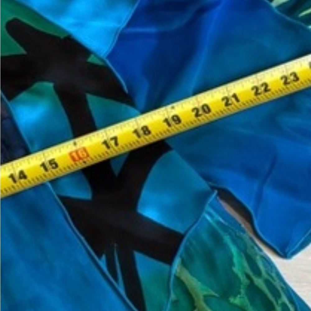 Simply Silk Patchwork Kimono Duster Top Jewel Ton… - image 7